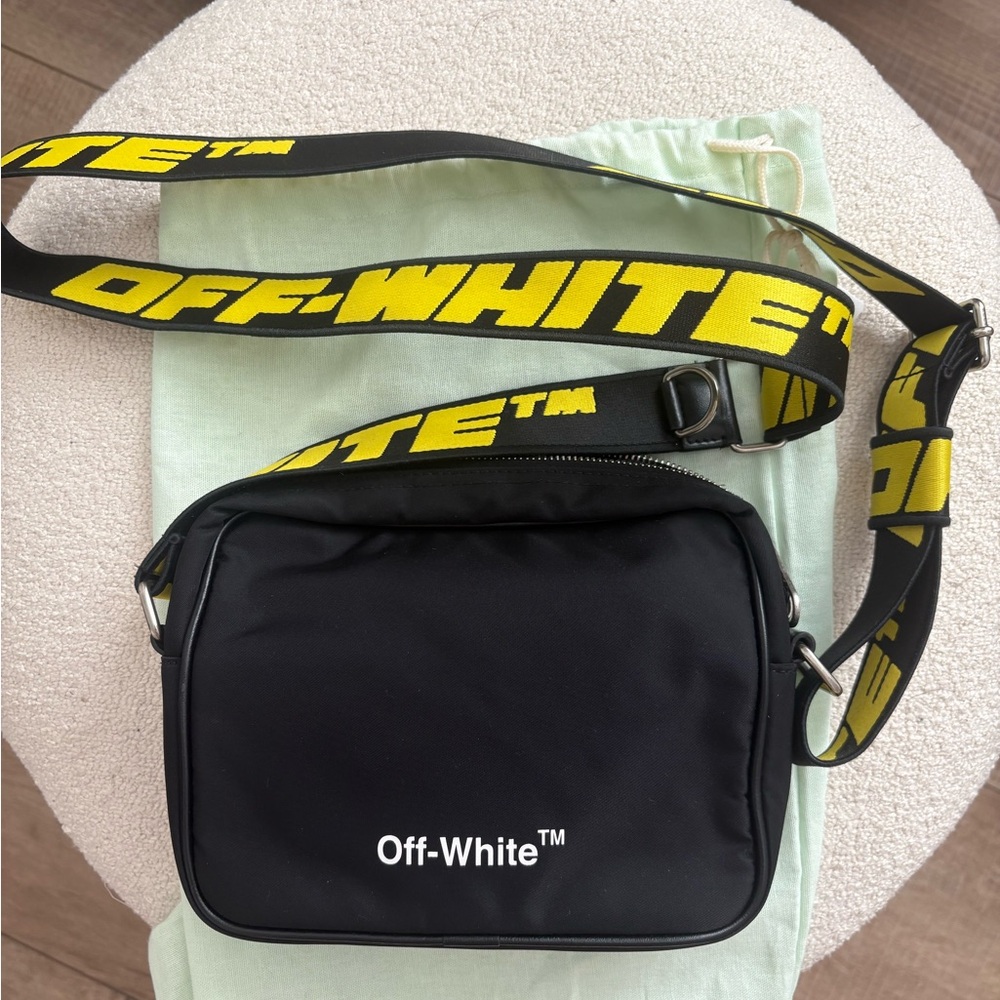 Off-White Black and Yellow Belt Bag with Bold Strap